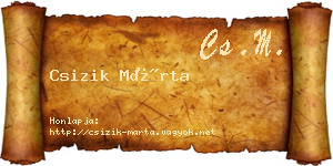 Csizik Márta névjegykártya